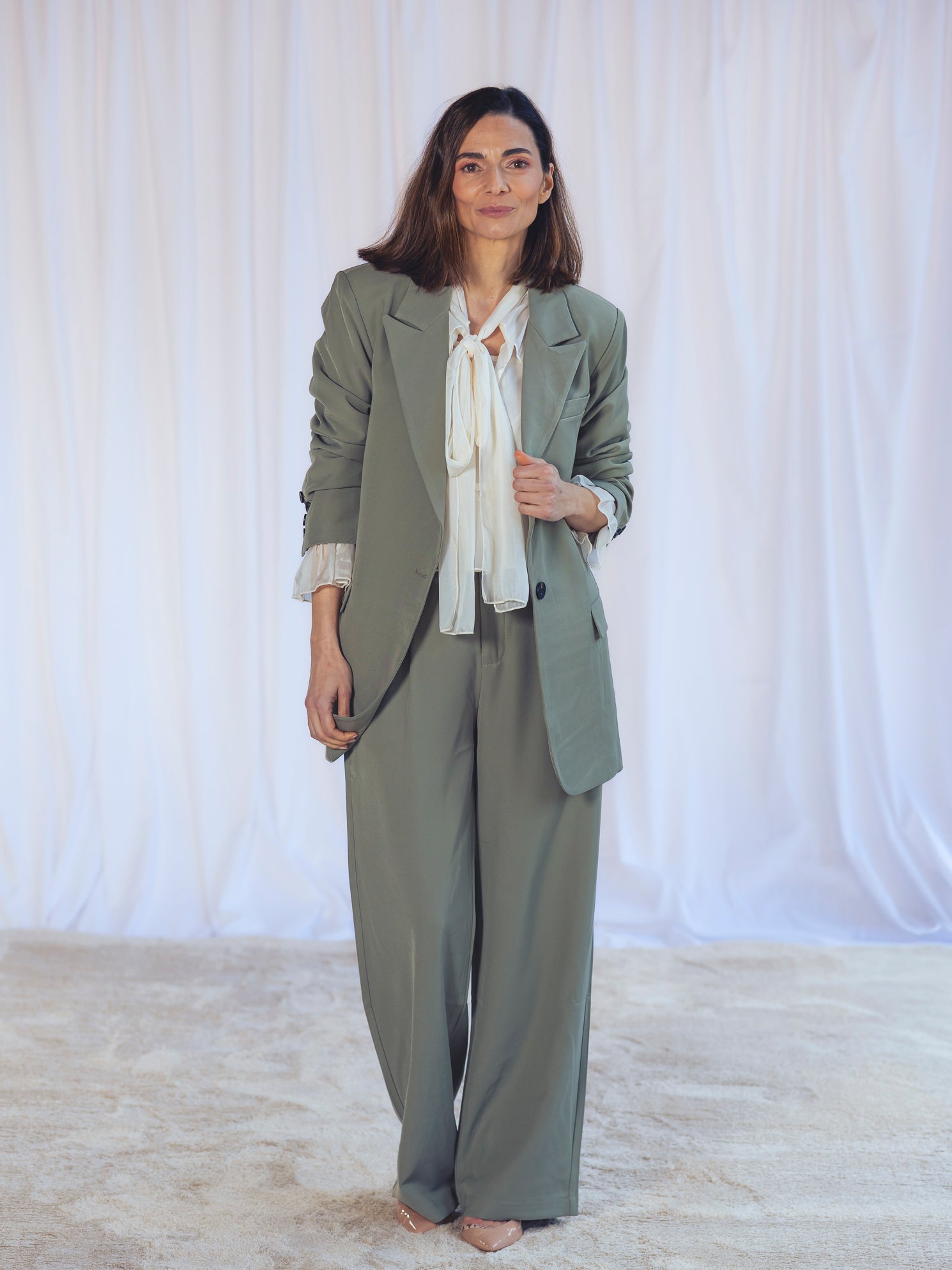 PANTALÓN TRAJE VERDE CAQUI