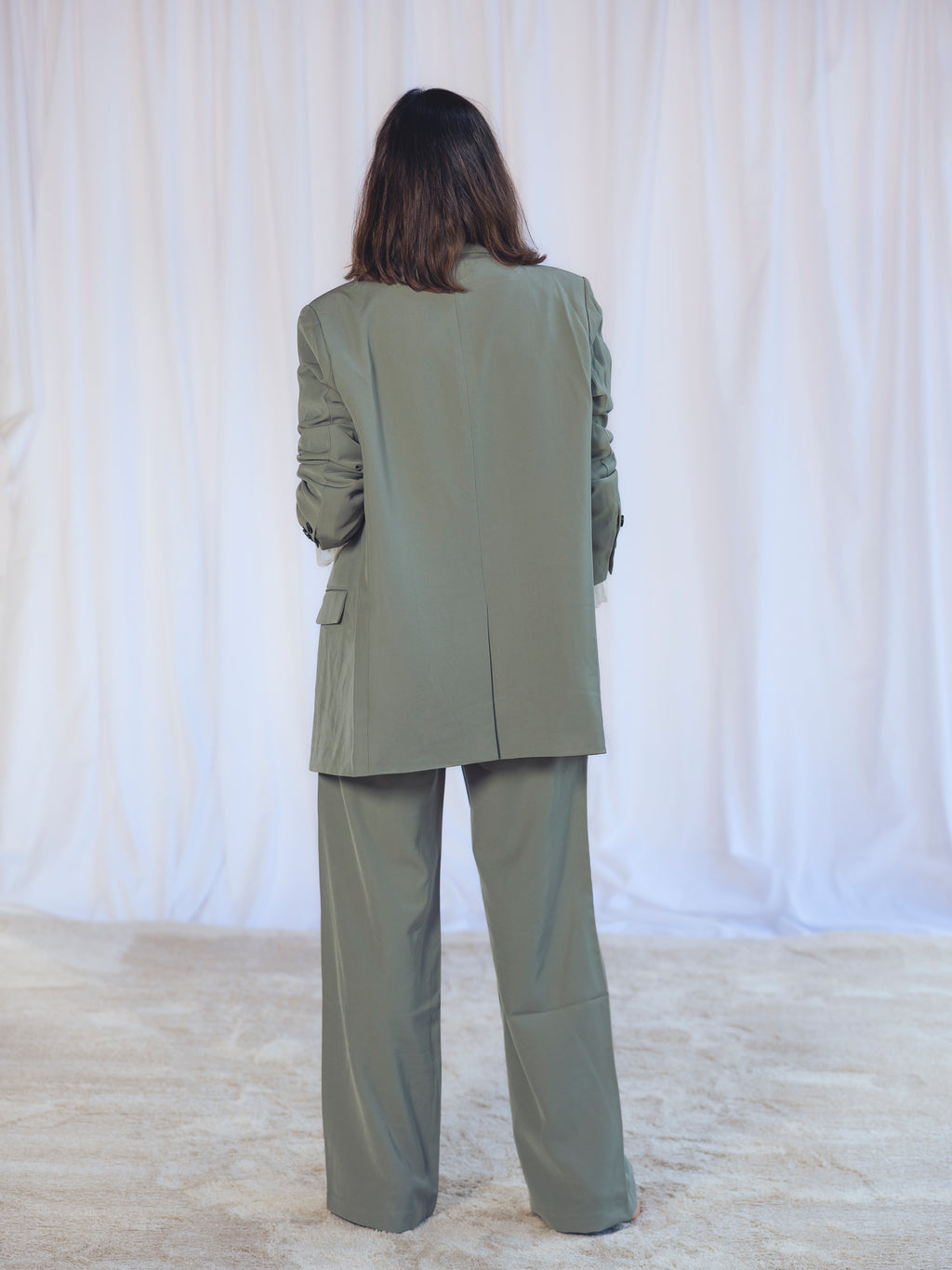 PANTALÓN TRAJE VERDE CAQUI