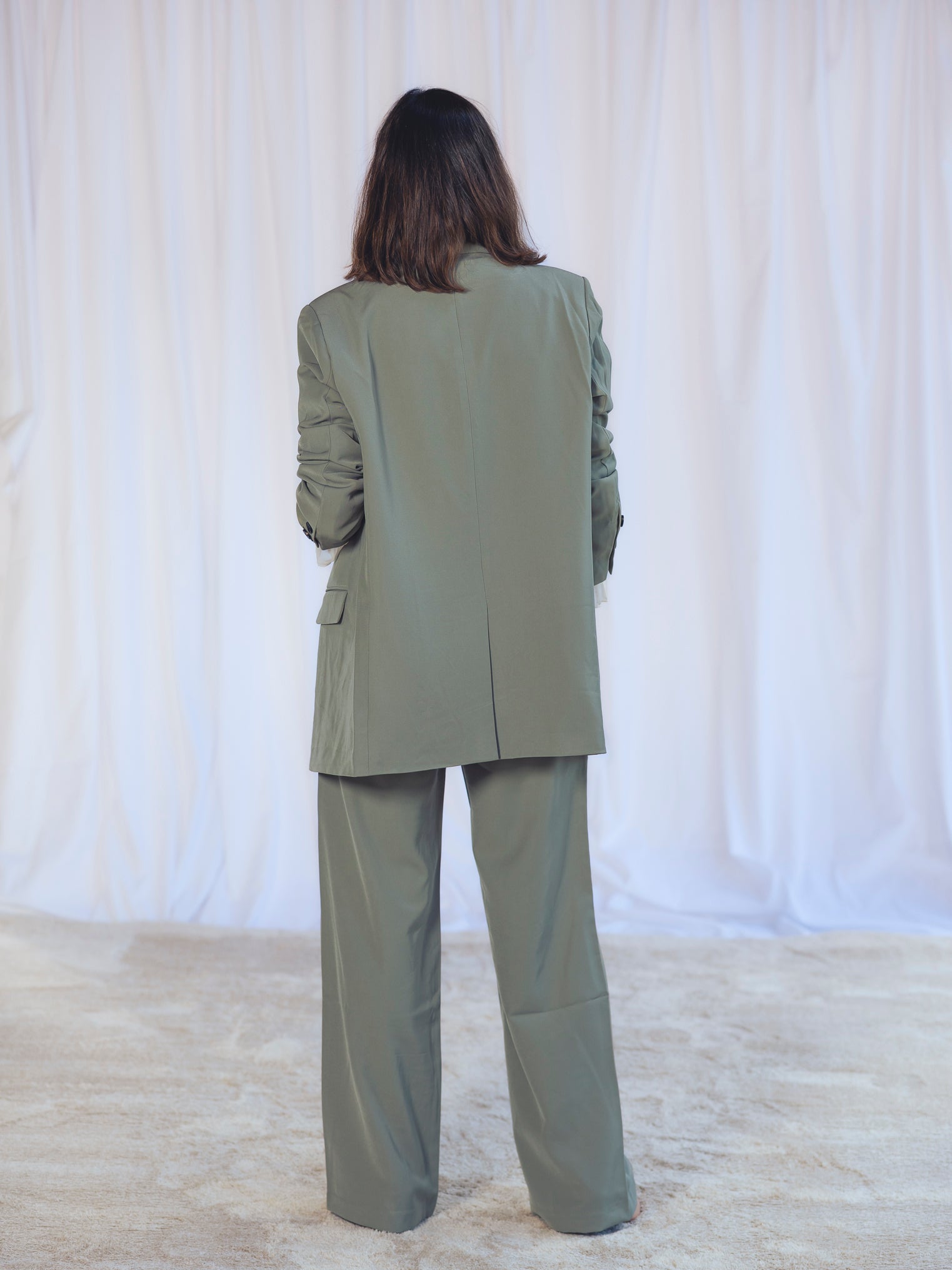 PANTALÓN TRAJE VERDE CAQUI