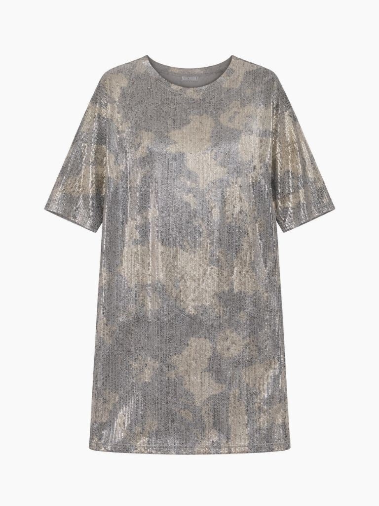 VESTIDO CAMISETA MINI METALIZADO