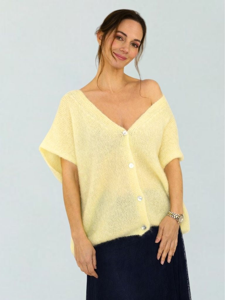 CHALECO PUNTO AMARILLO PASTEL