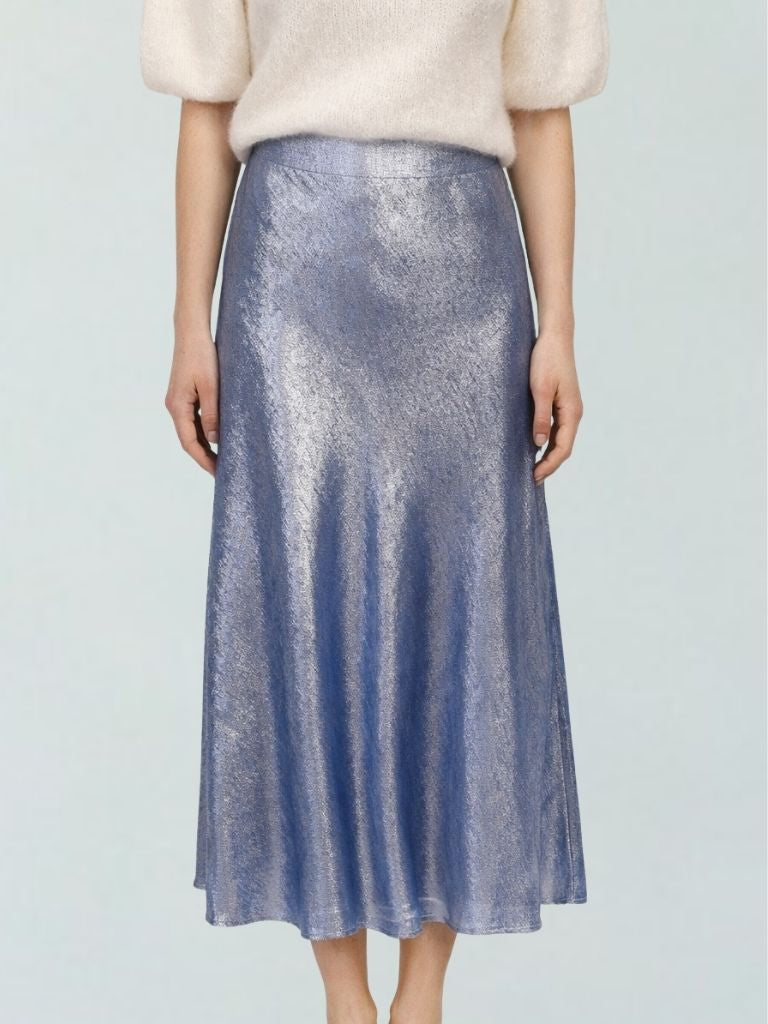 FALDA METALIZADA AZUL
