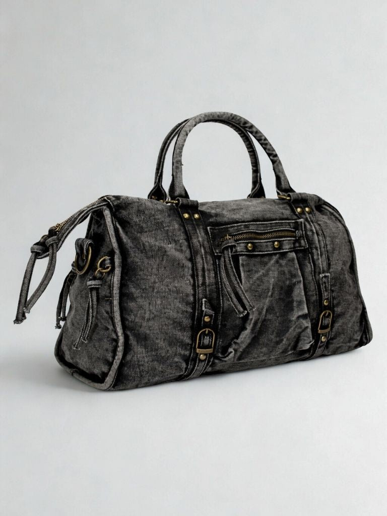 bolso denim shopper negro