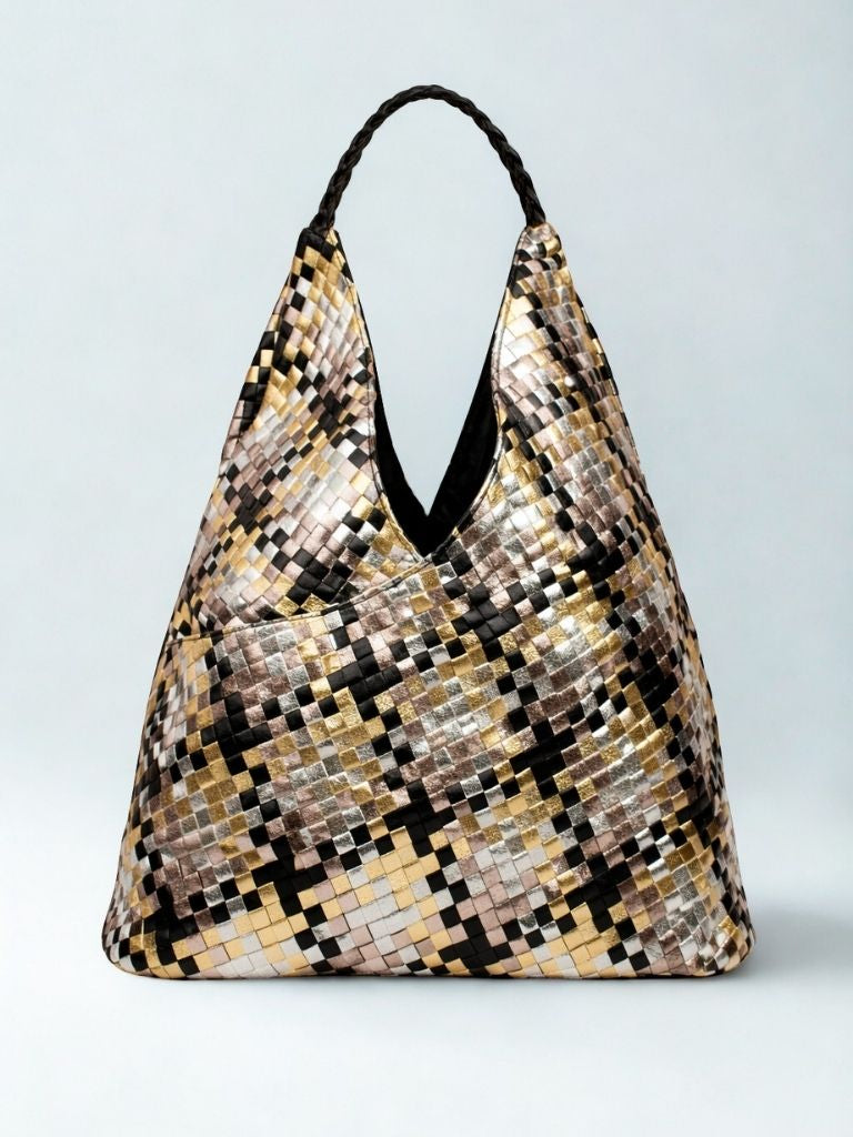 bolso shopper metalizado