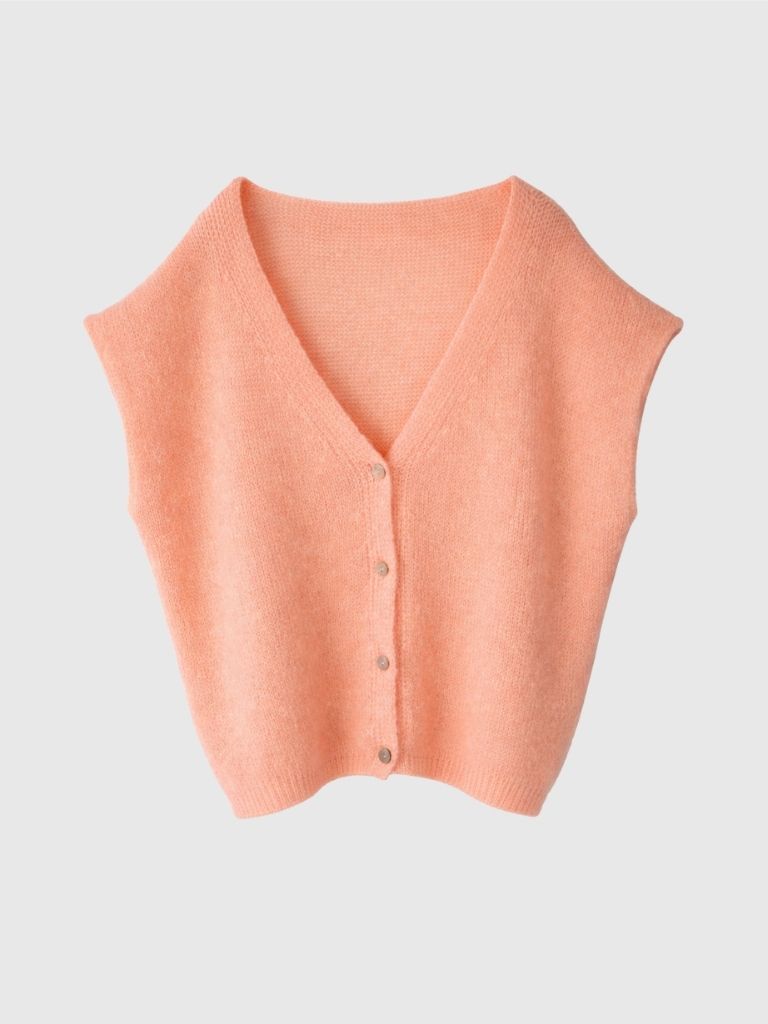 chaleco punto melocotón