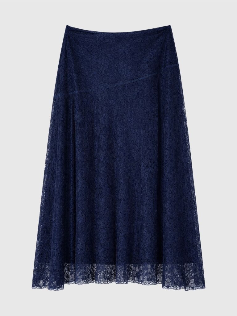 falda encaje azul marino