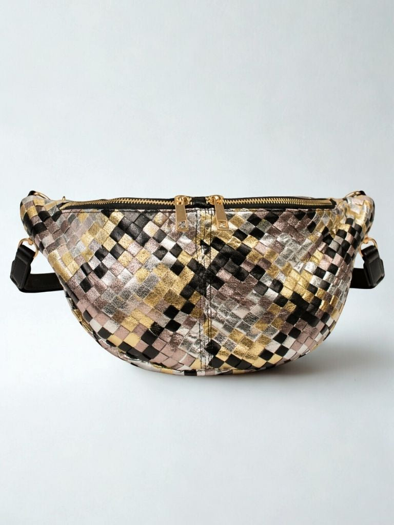 riñonera metalizada