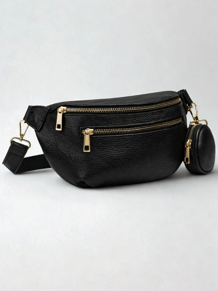 riñonera piel negra 