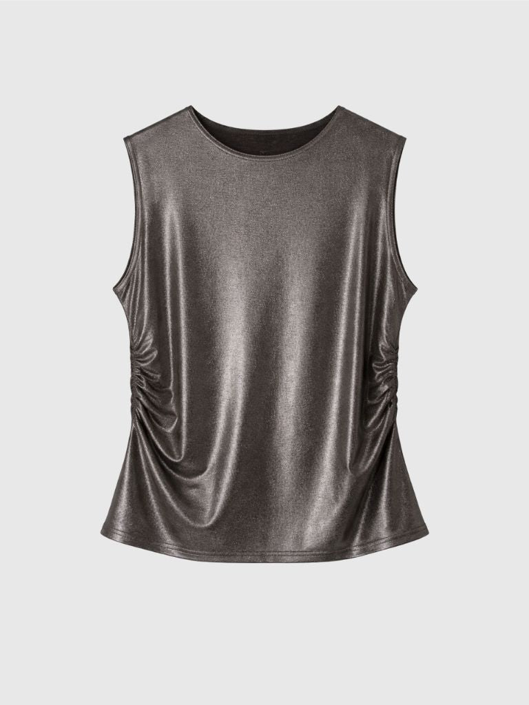 top fruncidos metalizado 